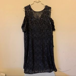 Blu Sage NWT Navy Blue Sequin Dress, Size 22W